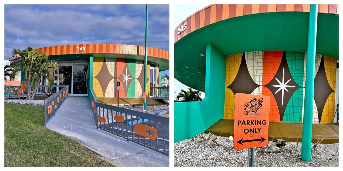 A collage of the exterior Atomic Claw wall graphics.